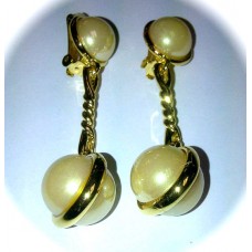 White Pearl Ball Earrings